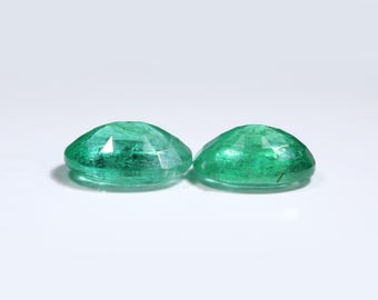 Zambian Emerald,  8X10 MM Oval, Emerald Pair For Emerald Ring, Pendant, & Emerald Jewellery Making