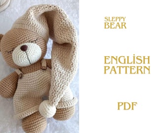 SWEET bear pattern,Bear Pattern,Easy Crochet ,Ballerina Pdf,Crochet Bear Pdf,English Pattern