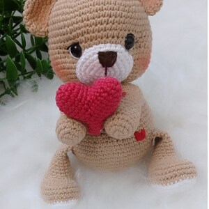 Personalized Crochet Bear,valentine's day,valentines day Personalized Easter Gift,valentines  day Gift