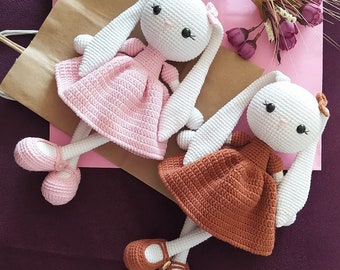 Crochet Bunny Rabbit | Personalized Doll | Personalized Baby Toys | Crochet Doll For Sale | Birthday Gift Box For Her | Easter Bunny Crochet