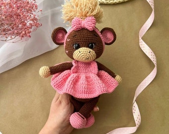 Crochet monkey, amigurumi monkey ,newborn Toys ,animal ,crochet,monkey, crochet