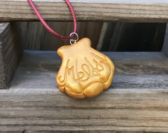 Golden shell mermaid necklace Melody pendant. Mermaid Cosplay pop jewelry