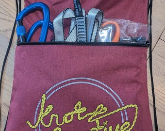 Rope Storage Drawstring Bag with Zip Pouch