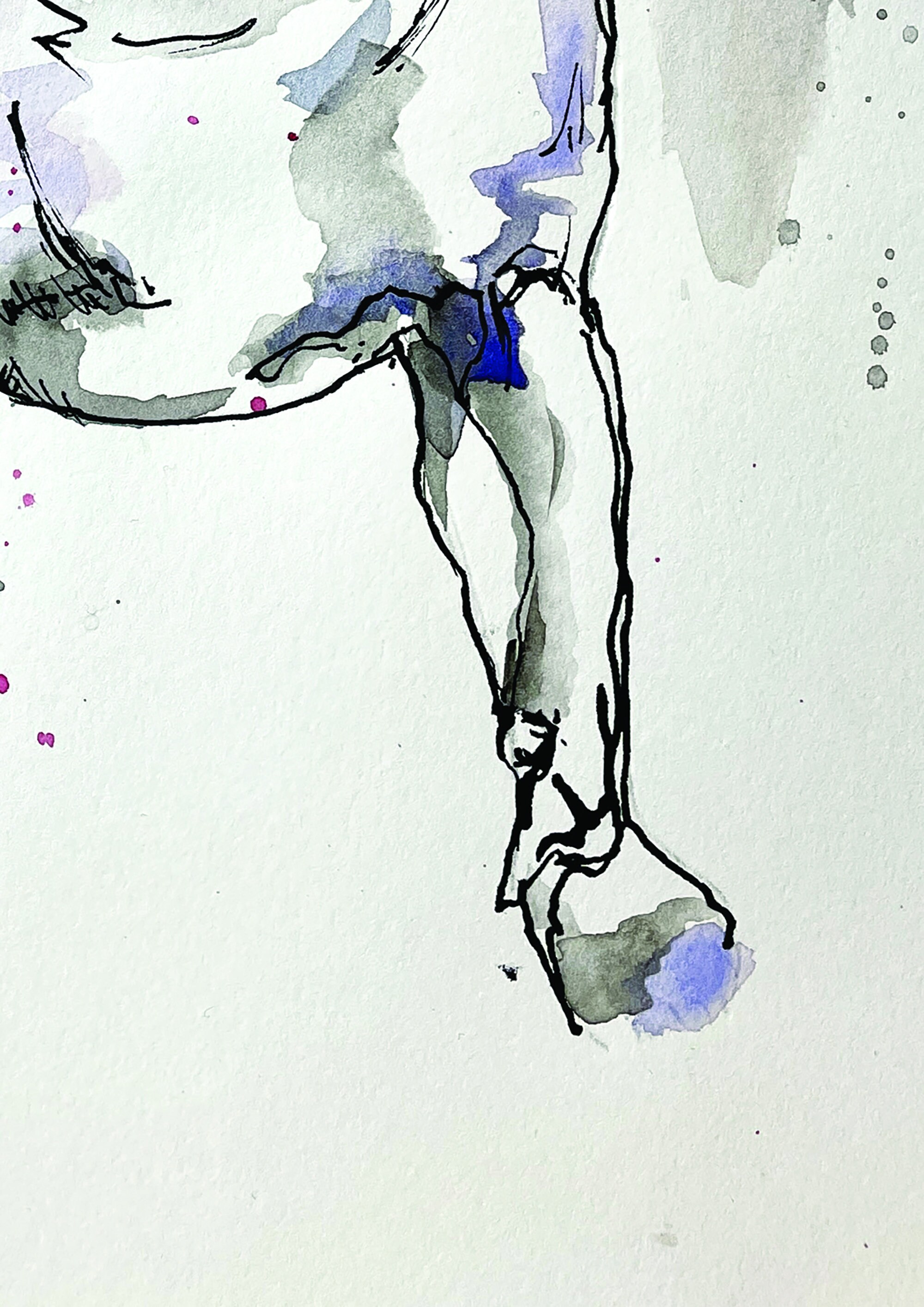 Bull Terrier Original Art Painting English Bull Terrier Ink Drawing Ink ...