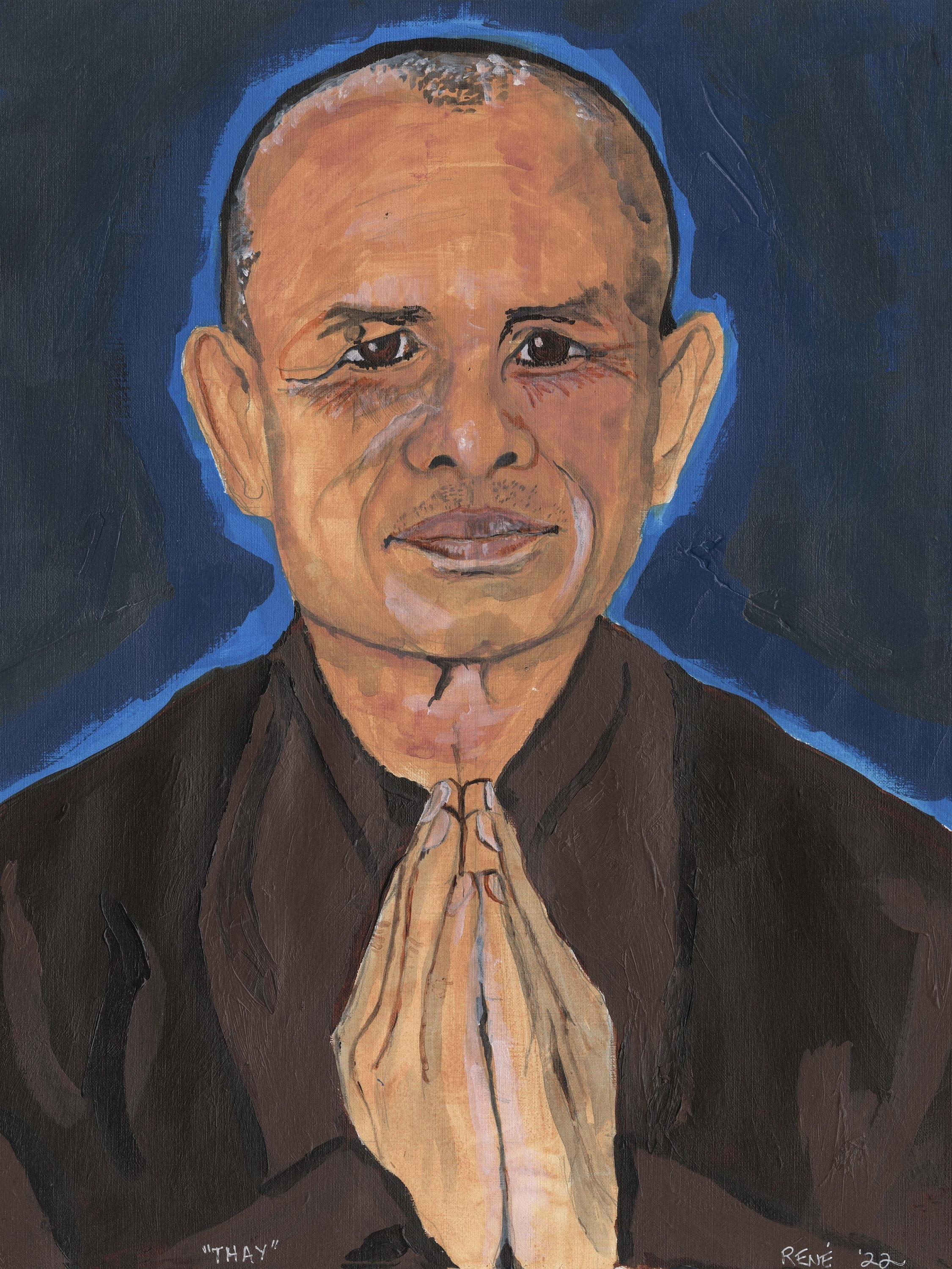 Portrait of Thich Nhat Hanh Etsy