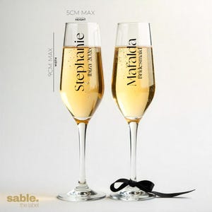 Personalisierte Etiketten für Champagnerflöten | Brautparty Hochzeit Aufkleber | Henne Hirsch Prosecco Etikett | Wasserdichte permanente DIY Vinyl-Etiketten