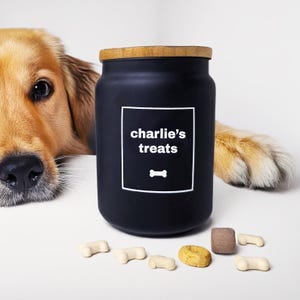 Étiquettes personnalisées pour pot de friandises pour animaux de compagnie | Sticker nom personnalisé chien chat | Étiquette de stockage | Étiquettes en vinyle imperméables