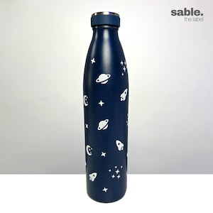 Stickers planètes spatiales pour gobelet • Stickers étoiles et fusée • Stickers bouteille d'eau