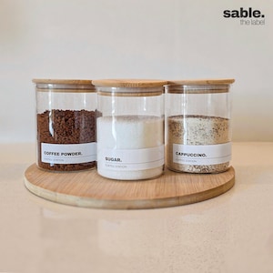 Moderne Vorratsbehälteretiketten • Kaffeestation-Aufkleber Etikett • Kundenspezifisches Glasetikett • Aufbewahrungsetikett • Wasserdichtes Vinyl