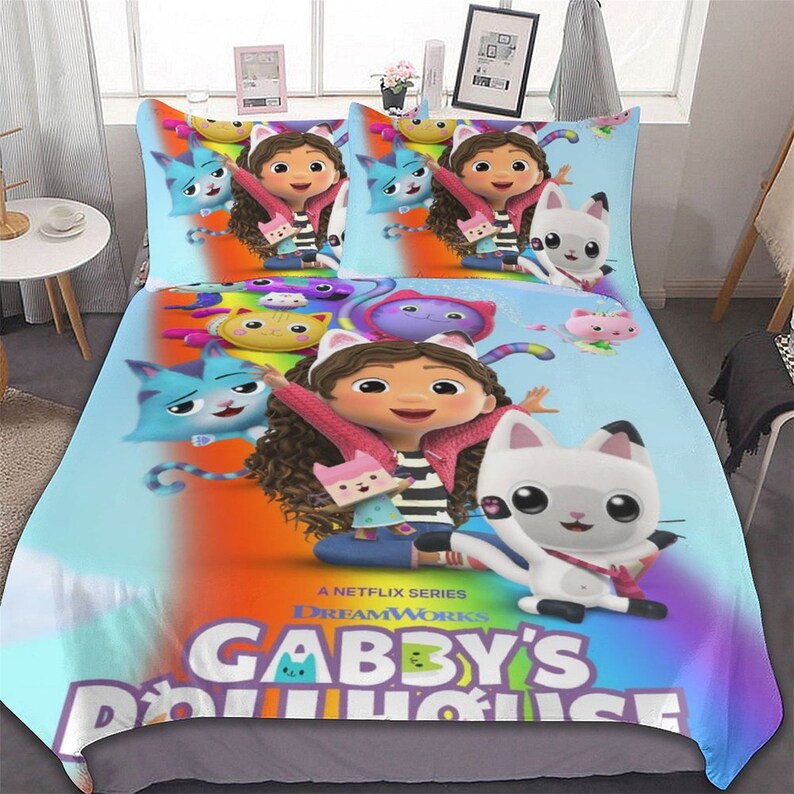 Gabby's Dollhouse Cotton Matting Bed Three Piece Bedroom Etsy