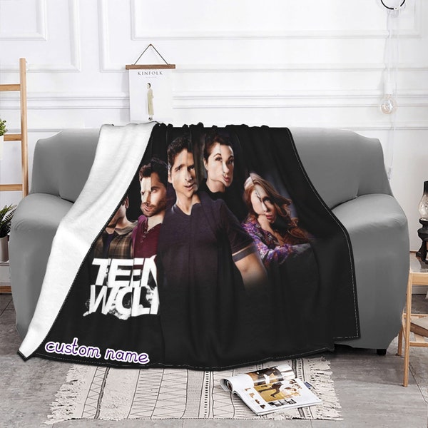 Teen Wolf Nom personnalisé Double couche Couverture Enfants et Adulte Chambre Décor Cadeaux de Noël