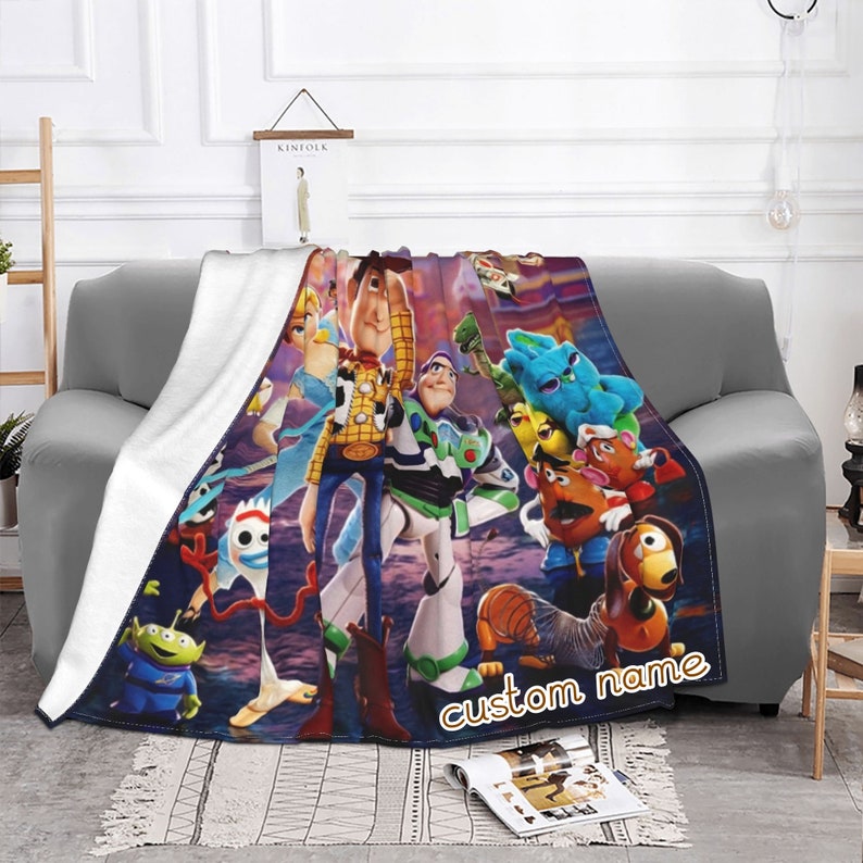 Toy Story Fleece Custom Name Double Layer Blanket Kids and Etsy