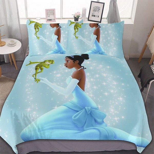 Disney The Princess and the Frog Duvet Cover Pillow Cover Bedding Set Four Seasons Large Duvet Cover Three Piece Set