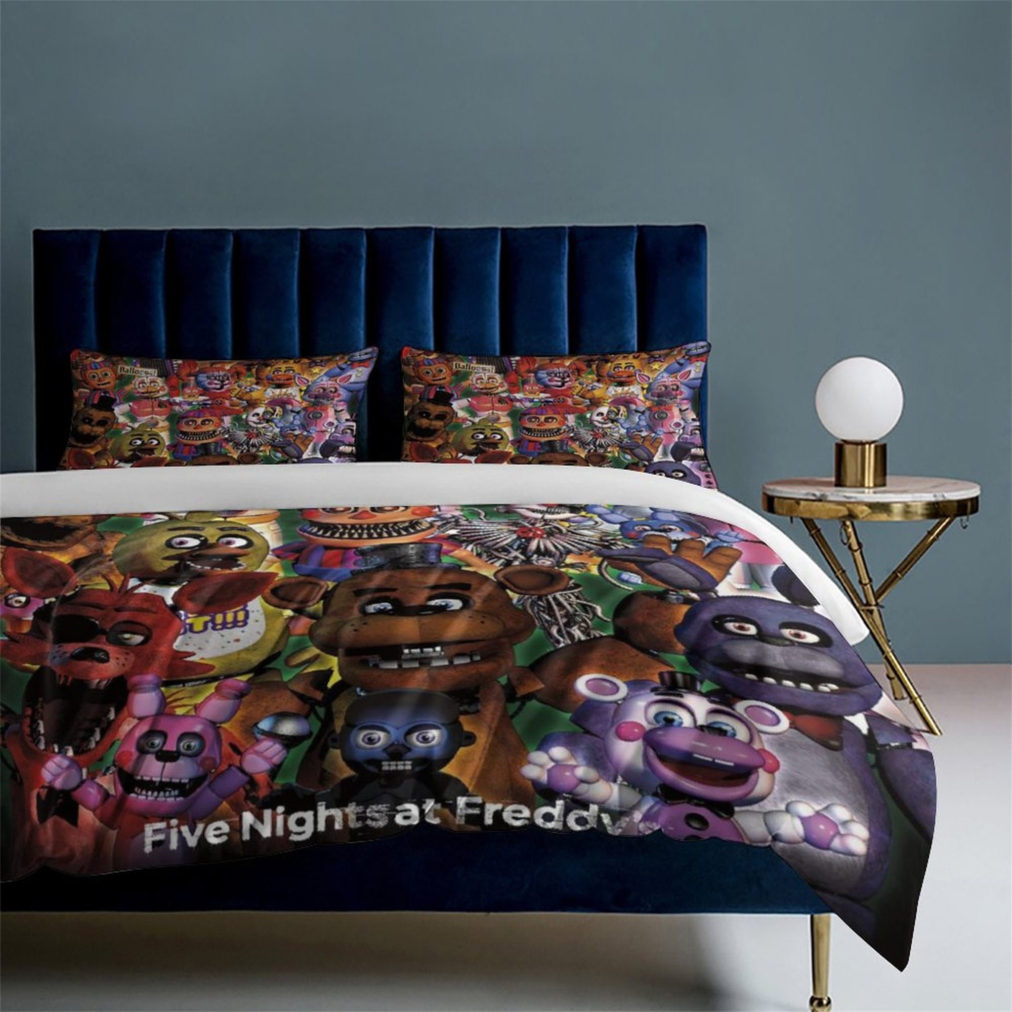Five Nights at Freddy' Cotton Matting Bed Three Piece Bedroom Dormitory Bed  Sheet Quilt Cover Fitted Sheet. 