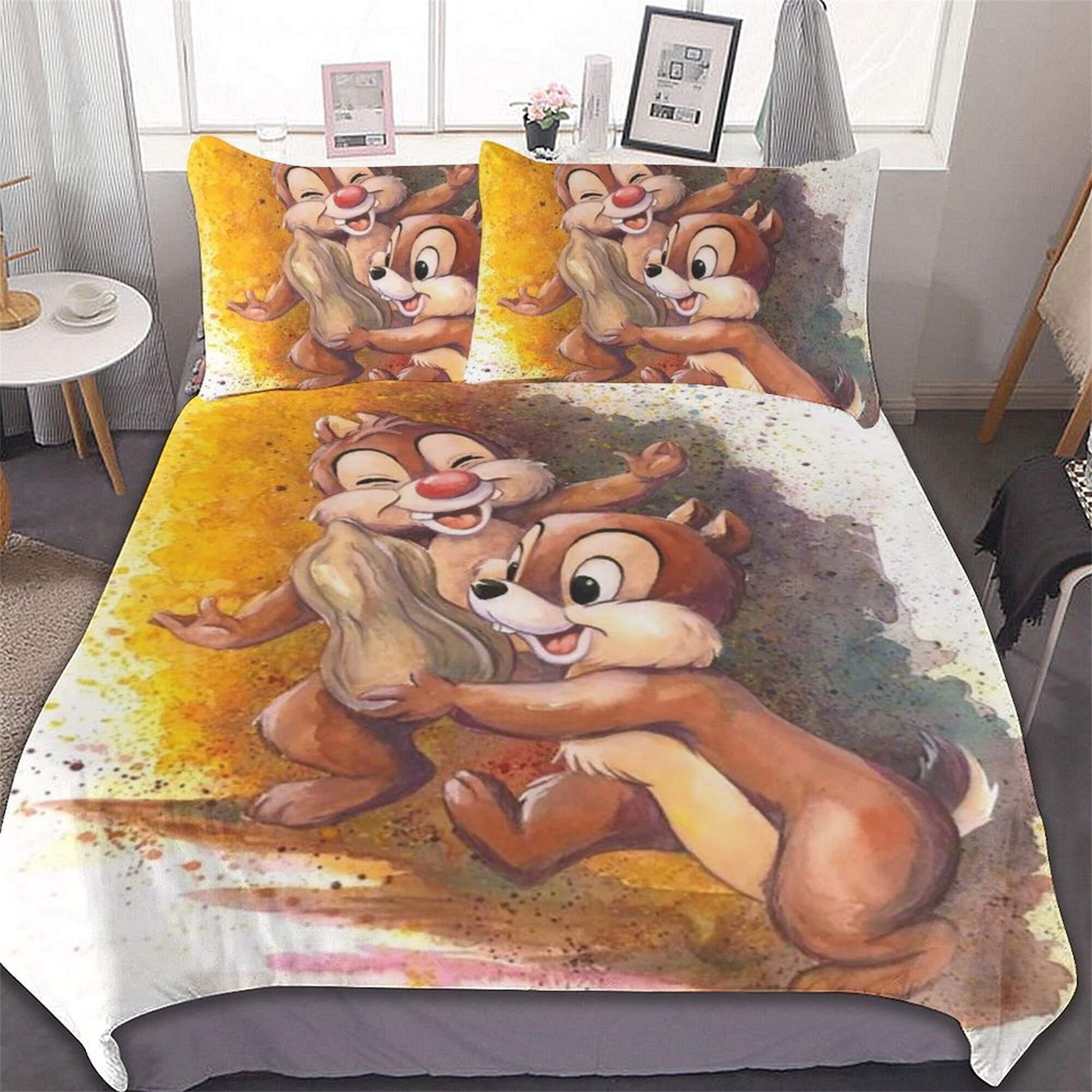 Chip n dale rescue rangers Cotton Matting Bed Three Piece Bedroom