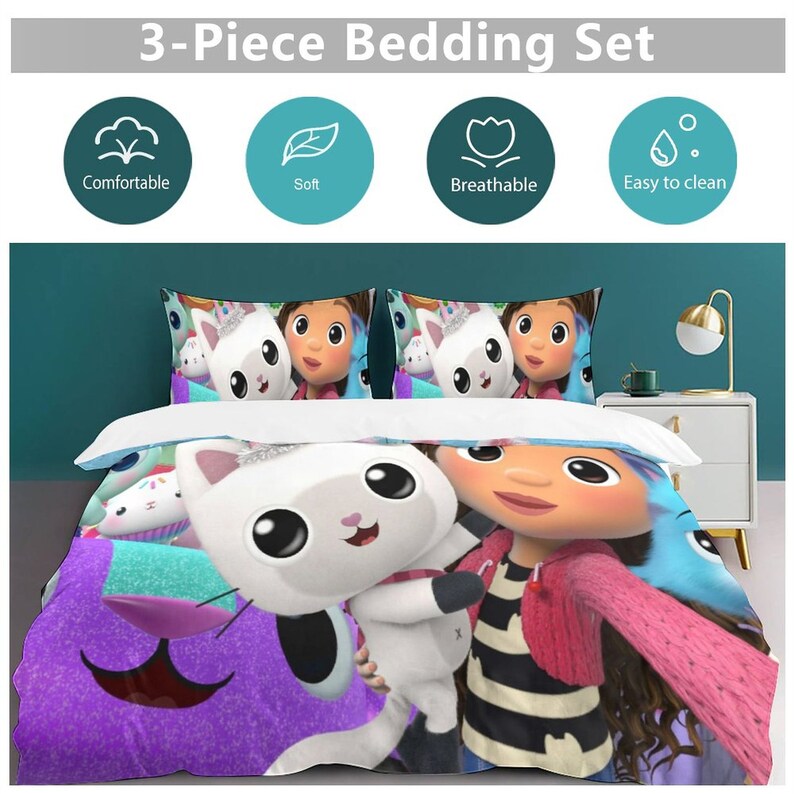 Gabby's Dollhouse Cotton Matting Bed Three Piece Bedroom Etsy