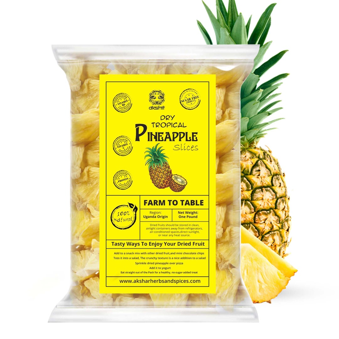 Organic Dried Pineapple, Unsweetened Dehydrated Pineapple, Dried