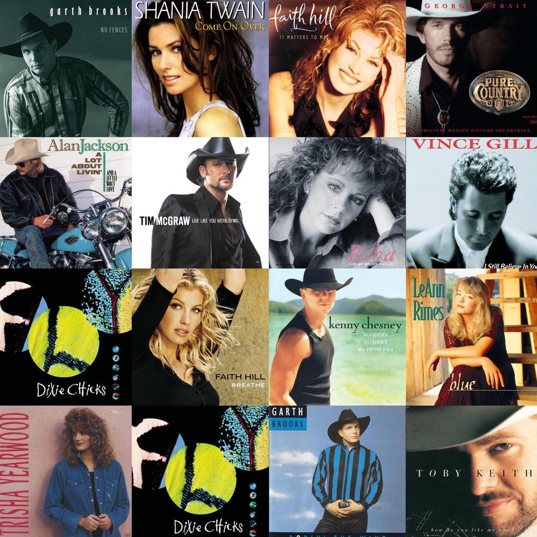 90s & 2000s Country Album Pack - Country Party Banner
