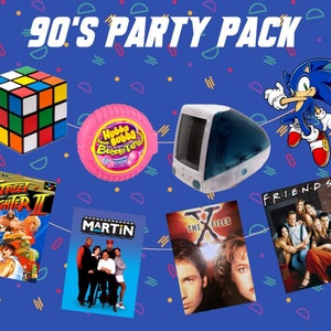 90er Party Paket - 1990er Jahre Party Dekorationen - Nostalgische 90er Jahre - Retro Party Requisiten - 90er Jahre Thema Geburtstag (DIGITALE DOWNLOADS) 25 Stk