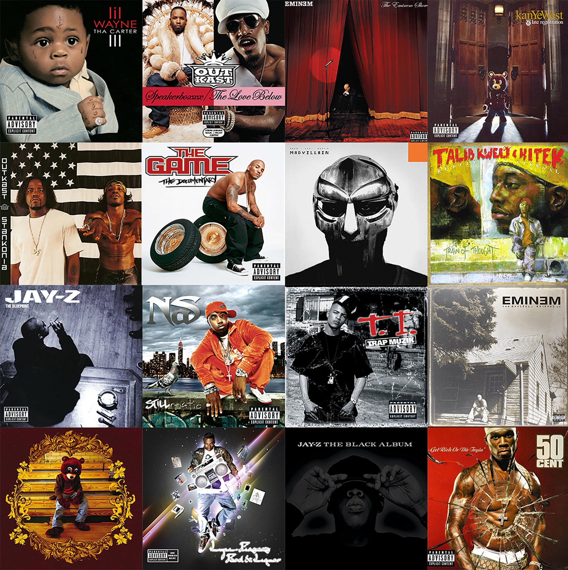Rap Album Cover Art 90 s And 2000 s Edition Collage Kit