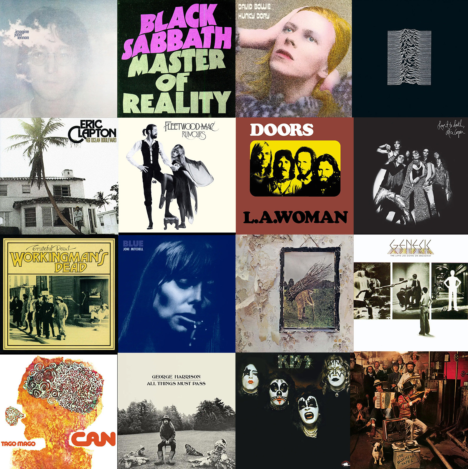 1970s Music Collage
