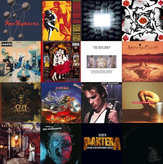 Classic 90's Rock Album Cover Art Collage Kit DIGITAL DOWNLOADS 50 Pieces,  4 X 4, Album Cover Wall, Rock and Roll Wall Art - Etsy