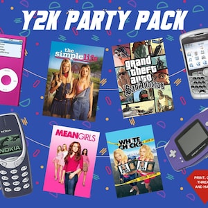 Ultimate 2000s Party Pack - Y2K Party Supplies - 2000s Birthday Decorations - Printable 2000s Decor - Retro 2000s Printable Banners