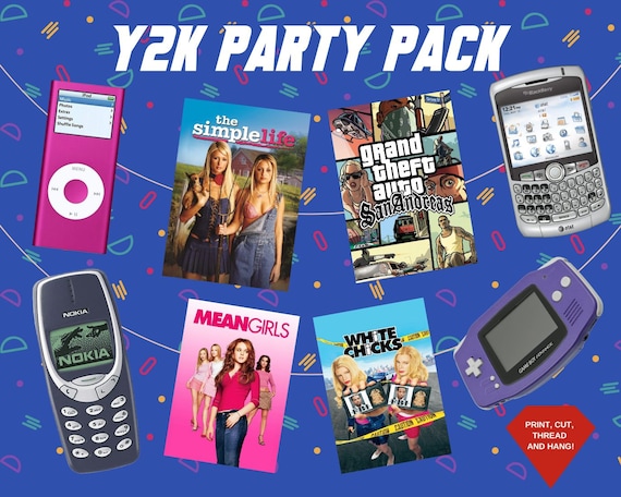 Ultimate 2000s Party Pack - Y2K Party Supplies - 2000s Birthday Decorations - Printable 2000s Decor - Retro 2000s Printable Banners