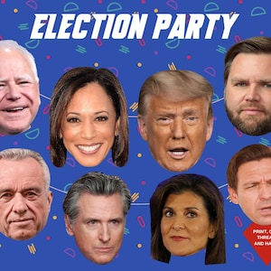 U.S Election Party Banners - Donald Trump, Biden, Kamala Harris - 2024 Election Party Decorations - Political PNG Download -  USA Election
