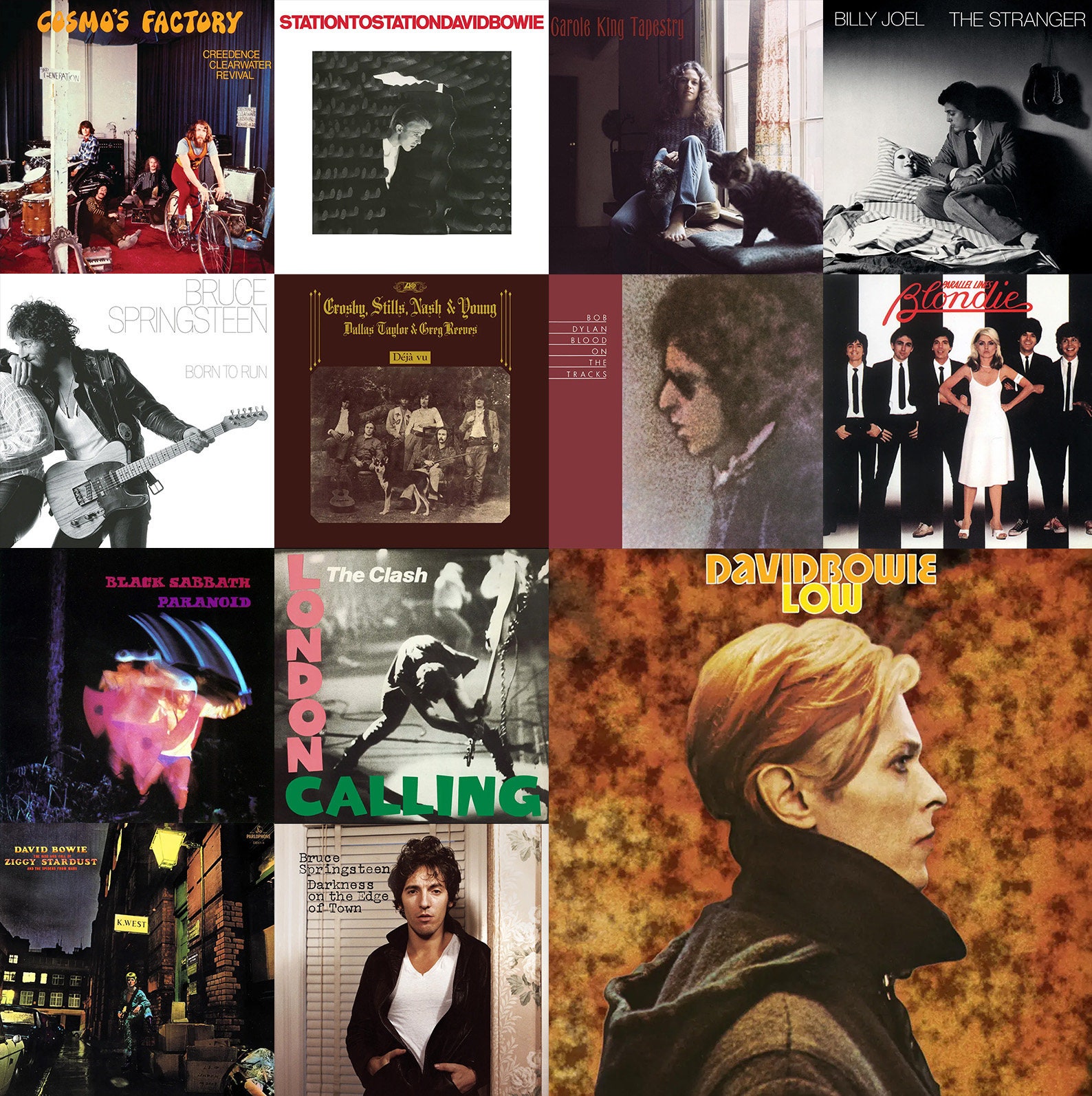 CLASSIC 1970's Rock Album Cover Art Collage Kit (DIGITAL