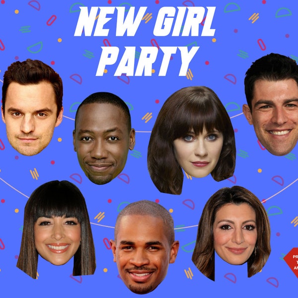 New Girl TV Show Party Banners - New Girl Party - Bannière de l'émission de télévision - Accessoires de fête - Schmidt - Zooey Deschanel - graphique de l'émission de télévision - drôle