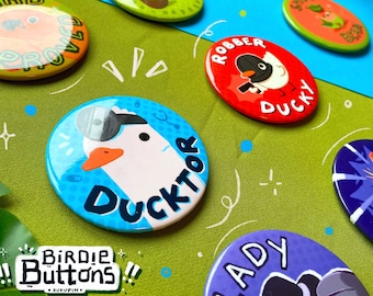 BIRDY BUTTONS!! | Cute buttons , bird memes, Funny Parrots & Bird | Bird Decorations|Duck, Kiwi, Seagull, Pigeon,Sun Conure