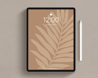 Fondo neutro estético para iPad, papel tapiz de hoja para iPad, fondo de tableta, papel tapiz suave, fondos de pantalla de iPad, descarga instantánea