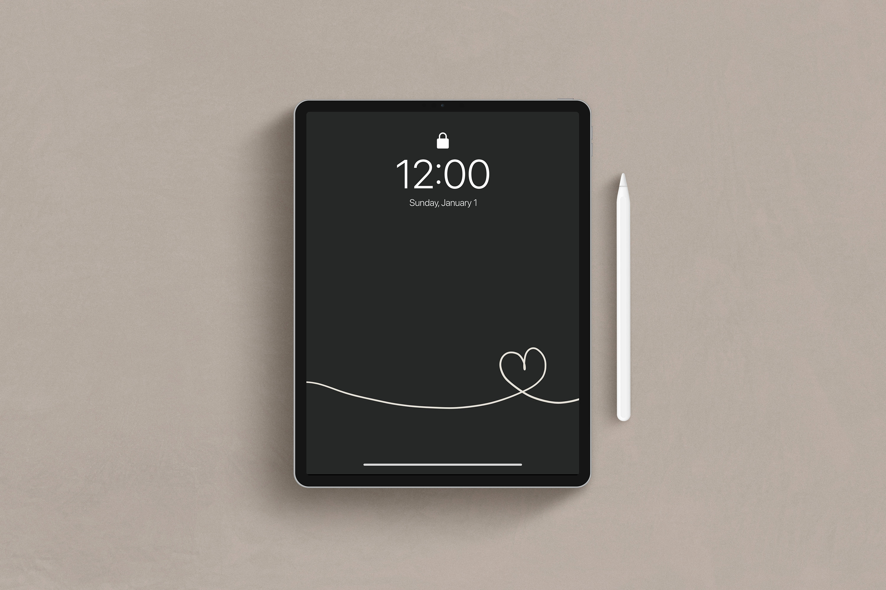 Aesthetic iPad Wallpaper Dark Grey, Heart Wallpaper, Wallpaper for Ipad ...
