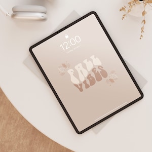 Tapeta na iPada Retro Fall, Tapety na iPady, Minimalistyczna tapeta na iPada, Neutralna tapeta, Neutralna tapeta na iPada, Natychmiastowe pobieranie