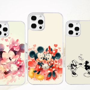 Custodia per telefono con Topolino e Minnie che si baciano, per iPhone, Motorola, Google Pixel, Oppo