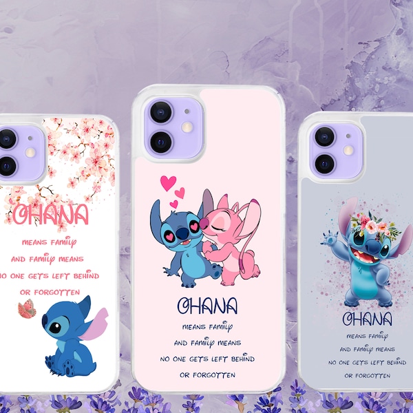 Ohana Family Quote Lilo and Stitch Phone Case for iPhone, Motorola, Google Pixel, Oppo