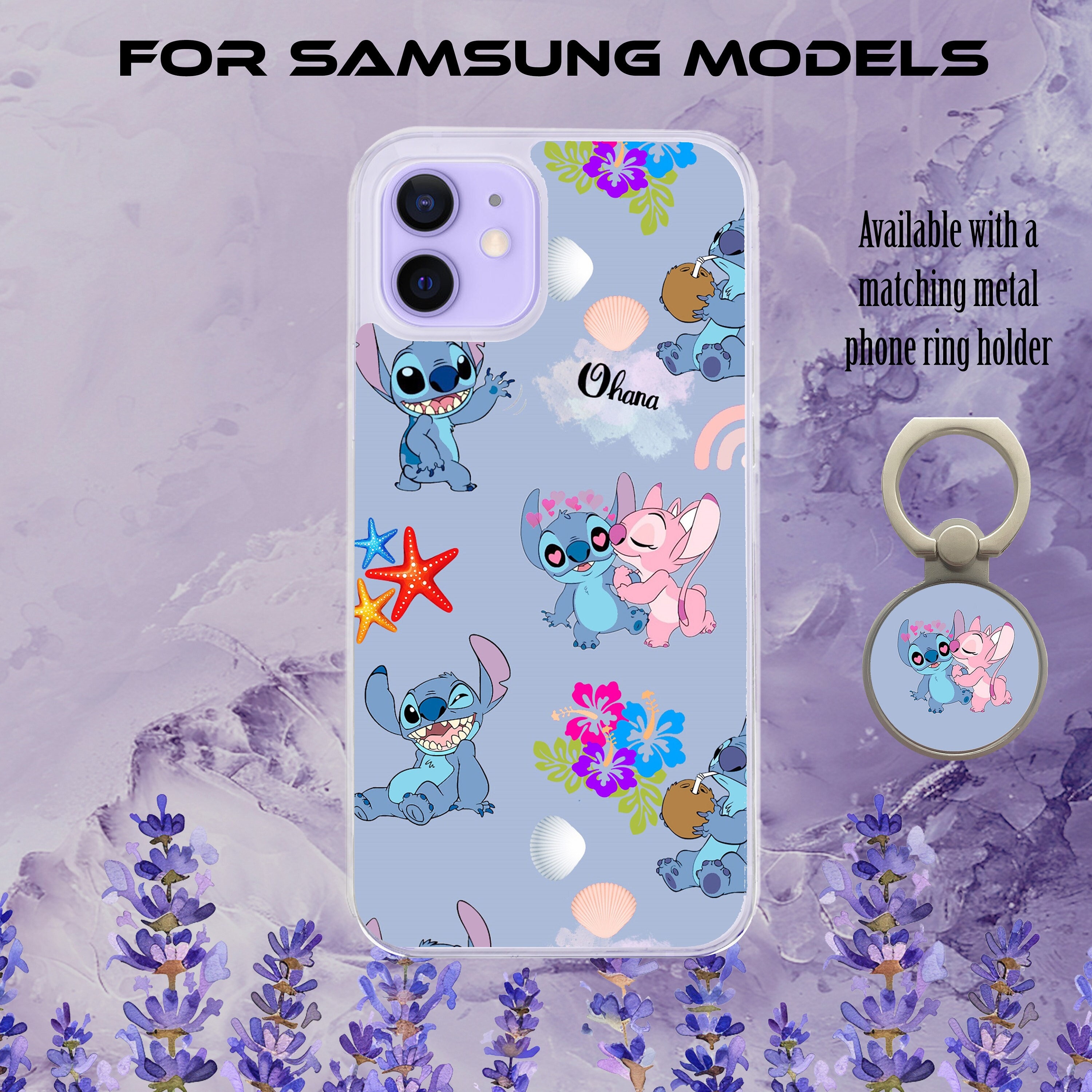 Lilo and Stitch Cute Pattern Floral Hawaii Ohana Phone Case for