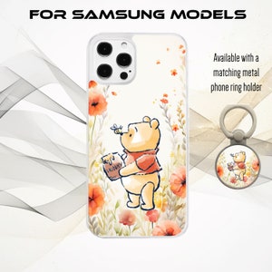Winnie l'ourson Hunny Floral Cute Cute Coque de téléphone pour modèles Samsung Galaxy