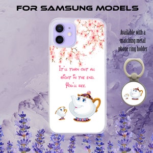 Potts And Chip Quote All Right In The End - Jolie coque florale pour Samsung Galaxy