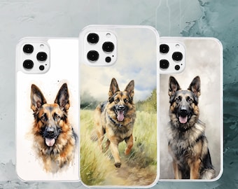 Aquarell Schäferhund Handyhülle - Künstlerischer Hund - Geschenk für Hundeliebhaber & Tierbesitzer - Samsung Models