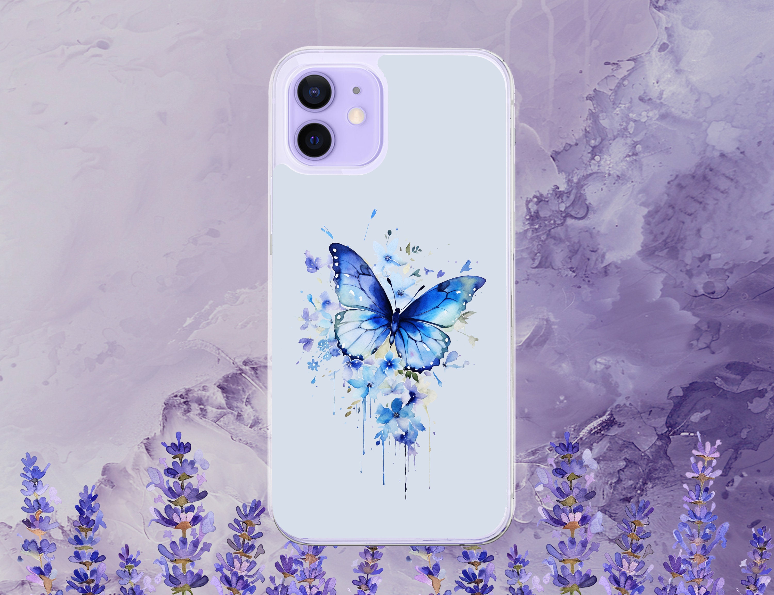 Blue Butterfly Phone Case for Iphone, Motorola, Google Pixel, Oppo