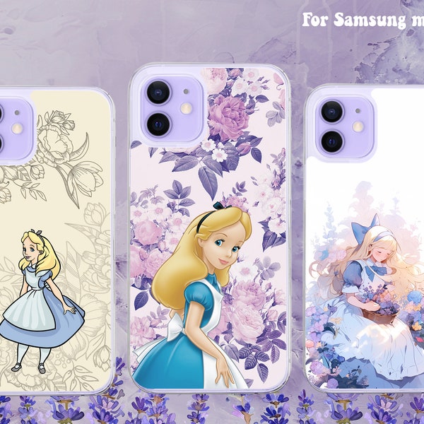 Alice in Wonderland Floral Phone Case for Samsung Galaxy Models