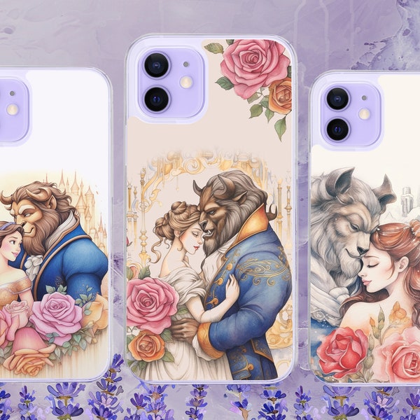 Beauty and the Beast Roses Watercolour Phone Case for iPhone, Motorola, Google Pixel, Oppo