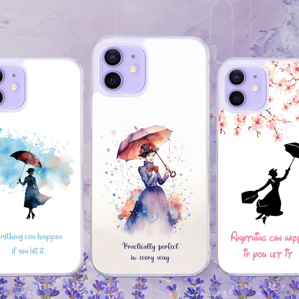 Mary Poppins Quote Watercolour Phone Case for iPhone, Motorola, Google Pixel, Oppo