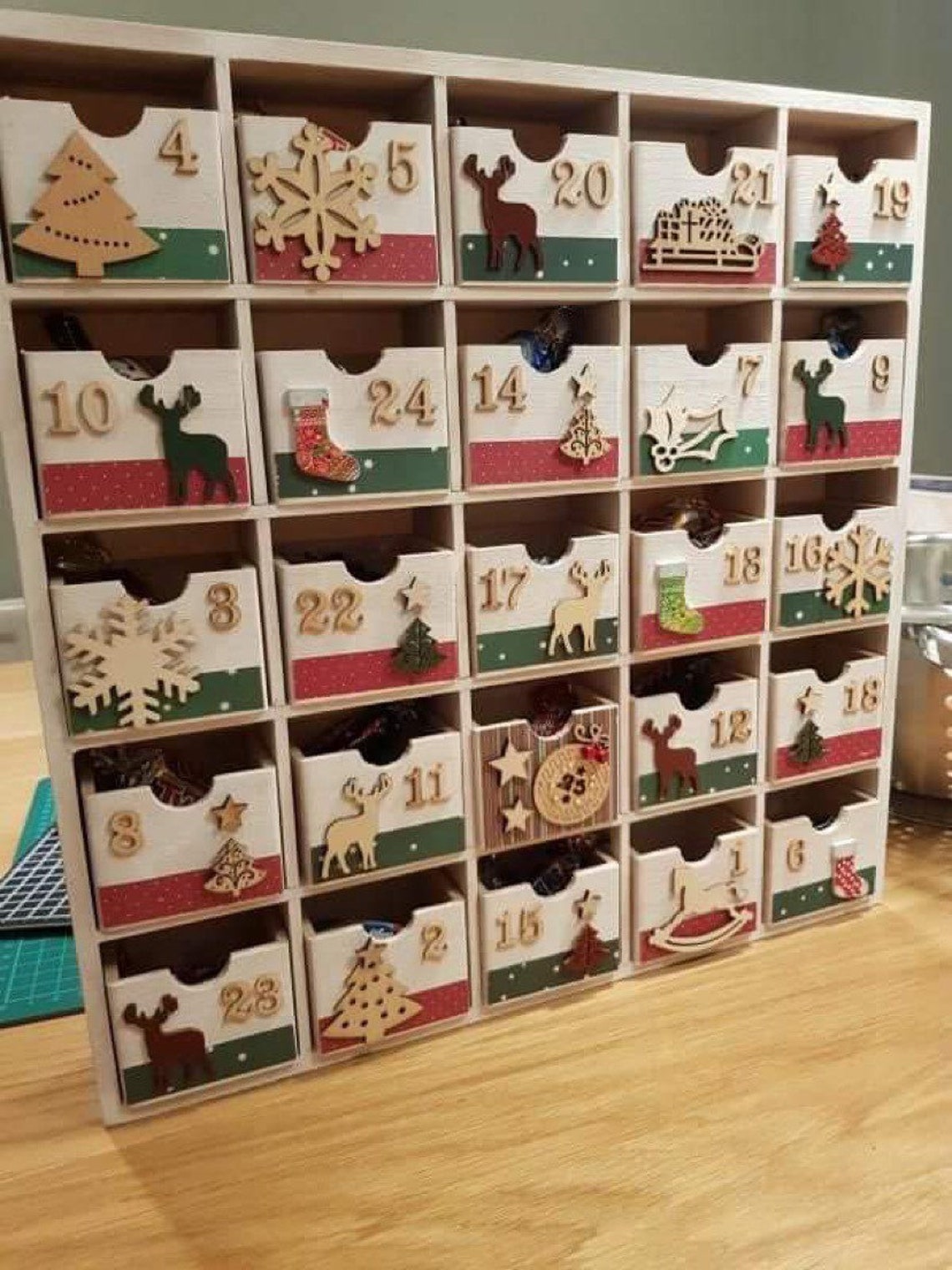 Wooden Advent Calendar Etsy UK