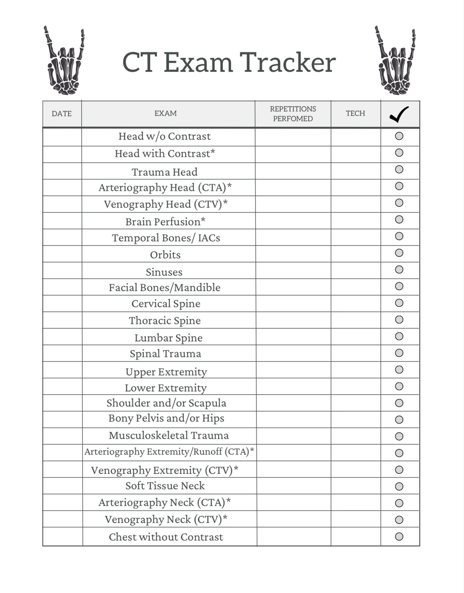 CT Exam Tracker
