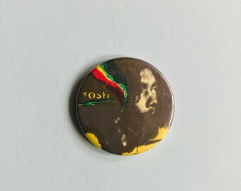 Peter Tosh Pinback Button, Vintage Reggae Pin Badge, 1970&#39;s Music Pin Badge