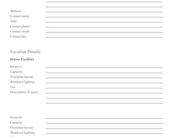 Wedding Vendor Evaluation List Bundle (Digital Download)