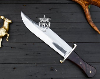 Custom Bowie Knife| Mirror Polish Handmade Hunting Knife | Personalized Knife | Christmas Gift | Gift for him